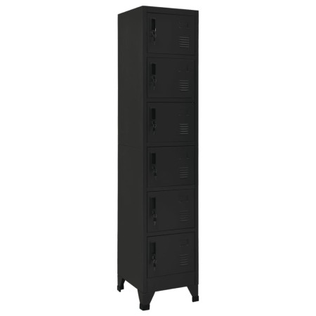 Black steel locker 38x40x180 cm by , Lockers and storage cabinets - Ref: Foro24-339794, Price: 188,06 €, Discount: %