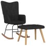 Silla mecedora con reposapiés tela negro de , Mecedoras - Ref: Foro24-327628, Precio: 132,51 €, Descuento: %