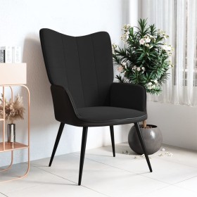 Silla de relajación de terciopelo negro y PVC de , Sillones - Ref: Foro24-327815, Precio: 97,99 €, Descuento: %