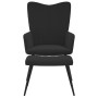 Silla de relajación con reposapiés terciopelo negro de , Sillones - Ref: Foro24-327694, Precio: 114,20 €, Descuento: %