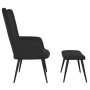 Silla de relajación con reposapiés terciopelo negro de , Sillones - Ref: Foro24-327694, Precio: 114,20 €, Descuento: %