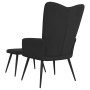 Silla de relajación con reposapiés terciopelo negro de , Sillones - Ref: Foro24-327694, Precio: 114,20 €, Descuento: %