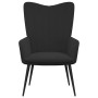 Silla de relajación con reposapiés terciopelo negro de , Sillones - Ref: Foro24-327694, Precio: 114,20 €, Descuento: %