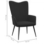 Silla de relajación con reposapiés terciopelo negro de , Sillones - Ref: Foro24-327694, Precio: 114,20 €, Descuento: %