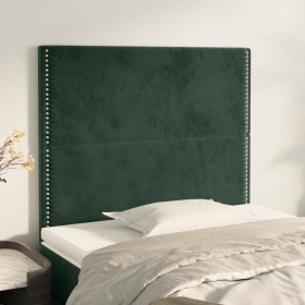 Cabeceros 2 unidades de terciopelo verde oscuro 100x5x78/88 cm de , Cabeceros y pies de cama - Ref: Foro24-3116237, Precio: 5...