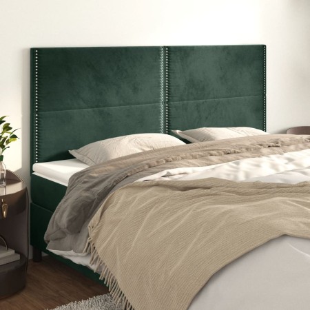 Headboards 4 units of dark green velvet 100x5x78/88 cm by , Headboards and footboards - Ref: Foro24-3116261, Price: 108,99 €,...