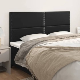 Cabeceros 4 unidades de cuero sintético negro 90x5x78/88 cm de , Cabeceros y pies de cama - Ref: Foro24-3116294, Precio: 129,...