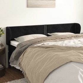 Black velvet headboard 203x23x78/88 cm by , Headboards and footboards - Ref: Foro24-3117072, Price: 83,99 €, Discount: %