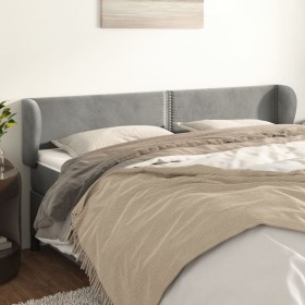 Light gray velvet headboard 183x23x78/88 cm by , Headboards and footboards - Ref: Foro24-3117064, Price: 76,70 €, Discount: %