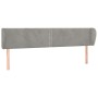 Light gray velvet headboard 183x23x78/88 cm by , Headboards and footboards - Ref: Foro24-3117064, Price: 76,70 €, Discount: %