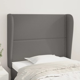 Cabecero con orejas cuero sintético gris 93x23x118/128cm de , Cabeceros y pies de cama - Ref: Foro24-3117898, Precio: 83,83 €...