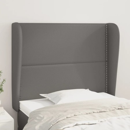 Headboard with ears gray synthetic leather 93x23x118/128cm by , Headboards and footboards - Ref: Foro24-3117898, Price: 83,15...