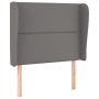 Cabecero con orejas cuero sintético gris 93x23x118/128cm de , Cabeceros y pies de cama - Ref: Foro24-3117898, Precio: 83,83 €...