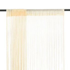 Fransenvorhänge 2 Stück 100x250 cm creme von vidaXL, Vorhänge und Gardinen - Ref: Foro24-132402, Preis: 16,99 €, Rabatt: %