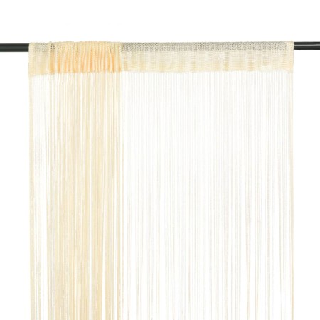 Cortinas de flecos 2 piezas 100x250 cm crema de vidaXL, Cortinas y visillos - Ref: Foro24-132402, Precio: 15,49 €, Descuento: %