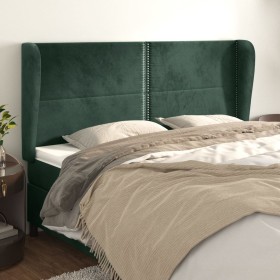 Headboard with dark green velvet ears 183x23x118/128cm by , Headboards and footboards - Ref: Foro24-3117879, Price: 134,99 €,...