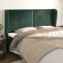 Headboard with dark green velvet ears 183x23x118/128cm by , Headboards and footboards - Ref: Foro24-3117879, Price: 136,31 €,...