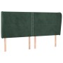 Headboard with dark green velvet ears 183x23x118/128cm by , Headboards and footboards - Ref: Foro24-3117879, Price: 136,31 €,...