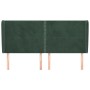 Headboard with dark green velvet ears 183x23x118/128cm by , Headboards and footboards - Ref: Foro24-3117879, Price: 136,31 €,...