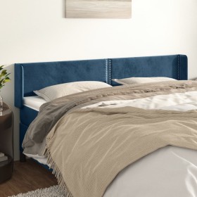 Dark blue velvet headboard 203x16x78/88 cm by , Headboards and footboards - Ref: Foro24-3118698, Price: 67,09 €, Discount: %