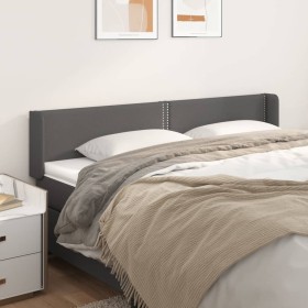 Cabecero de cuero sintético gris 163x16x78/88 cm de , Cabeceros y pies de cama - Ref: Foro24-3118728, Precio: 67,29 €, Descue...