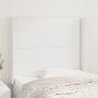 Headboard with white synthetic leather ears 83x16x118/128 cm by , Headboards and footboards - Ref: Foro24-3119513, Price: 74,...