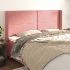 Headboard with pink velvet ears 183x16x118/128 cm by , Headboards and footboards - Ref: Foro24-3119505, Price: 137,06 €, Disc...