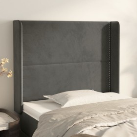 Cabecero con orejas de terciopelo gris oscuro 93x16x118/128 cm de , Cabeceros y pies de cama - Ref: Foro24-3119477, Precio: 7...