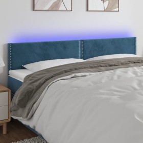 Dark blue velvet LED headboard 200x5x78/88 cm by , Headboards and footboards - Ref: Foro24-3121542, Price: 74,99 €, Discount: %