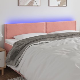 Pink velvet headboard with LED 180x5x78/88 cm by , Headboards and footboards - Ref: Foro24-3121537, Price: 73,99 €, Discount: %