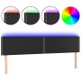 Cabecero con LED cuero sintético negro 160x5x78/88 cm de , Cabeceros y pies de cama - Ref: Foro24-3121568, Precio: 60,71 €, D...