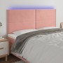 Pink velvet headboard with LED lights 180x5x118/128 cm by , Headboards and footboards - Ref: Foro24-3122349, Price: 134,24 €,...