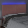 Pink velvet headboard with LED lights 180x5x118/128 cm by , Headboards and footboards - Ref: Foro24-3122349, Price: 131,99 €,...