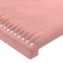 Pink velvet headboard with LED lights 180x5x118/128 cm by , Headboards and footboards - Ref: Foro24-3122349, Price: 134,24 €,...