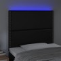 Headboard with LED lights black synthetic leather 80x5x118/128 cm by , Headboards and footboards - Ref: Foro24-3122356, Price...