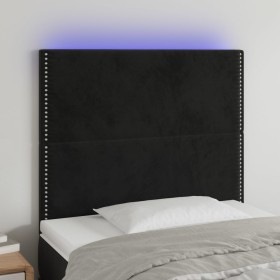 Cabecero con luces LED terciopelo negro 100x5x118/128 cm de , Cabeceros y pies de cama - Ref: Foro24-3122328, Precio: 65,64 €...