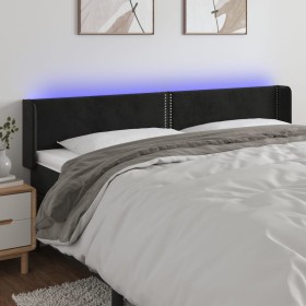 Black velvet headboard with LED 203x16x78/88 cm by , Headboards and footboards - Ref: Foro24-3123164, Price: 84,99 €, Discoun...