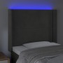 Dark gray velvet headboard with LED 93x16x118/128 cm by , Headboards and footboards - Ref: Foro24-3123945, Price: 85,96 €, Di...