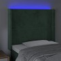 Dark green velvet LED headboard 103x16x118/128 cm by , Headboards and footboards - Ref: Foro24-3123953, Price: 82,99 €, Disco...