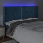 Cabecero con LED de terciopelo azul oscuro 183x16x118/128 cm de , Cabeceros y pies de cama - Ref: Foro24-3123972, Precio: 150...