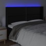 Headboard with LED black synthetic leather 163x16x118/128 cm by , Headboards and footboards - Ref: Foro24-3124004, Price: 124...