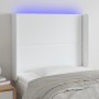 Cabecero con LED cuero sintético blanco 93x16x118/128 cm de , Cabeceros y pies de cama - Ref: Foro24-3123987, Precio: 76,47 €...