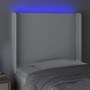 Headboard with LED white synthetic leather 93x16x118/128 cm by , Headboards and footboards - Ref: Foro24-3123987, Price: 76,4...