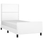 Bed frame with headboard white synthetic leather 80x200cm by , Beds and slatted bases - Ref: Foro24-3125477, Price: 158,28 €,...