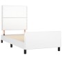 Bed frame with headboard white synthetic leather 90x200cm by , Beds and slatted bases - Ref: Foro24-3125489, Price: 152,17 €,...