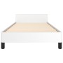 Estructura de cama con cabecero cuero sintético blanco 90x200cm de , Camas y somieres - Ref: Foro24-3125489, Precio: 152,25 €...