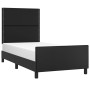 Estructura de cama con cabecero cuero sintético negro 90x190 cm de , Camas y somieres - Ref: Foro24-3125482, Precio: 160,99 €...