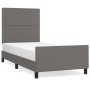 Bed frame with headboard gray synthetic leather 80x200 cm by , Beds and slatted bases - Ref: Foro24-3125480, Price: 149,37 €,...