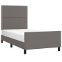 Bed frame with headboard gray synthetic leather 80x200 cm by , Beds and slatted bases - Ref: Foro24-3125480, Price: 149,11 €,...