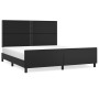 Bed frame with headboard black synthetic leather 160x200cm by , Beds and slatted bases - Ref: Foro24-3125518, Price: 255,12 €...